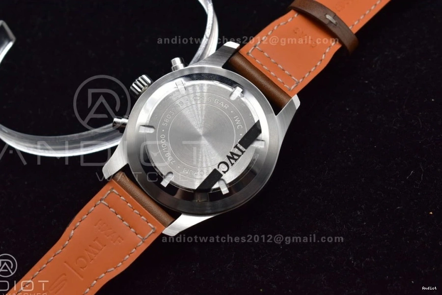 Strap Edition Green on 1:1 ZF Dial Brown V2 Pilot Chronograph A7750 IW377726 Leather Best 0408